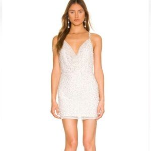 Retrofete Mich Dress in white pearl beaded small